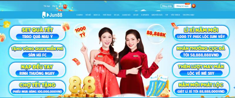 Bước 1: Truy cập đúng link Jun88 đang hoạt động