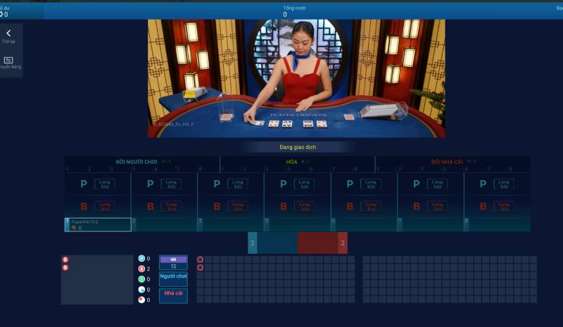 Tổng quan giao diện baccarat LEO88 khi vào bàn